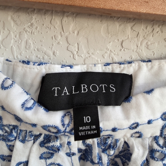 Talbots Midi Geo Eyelet Midi Skirt Sz 10 Nwot - Picture 5 of 9